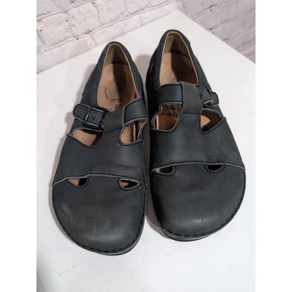 Birkenstock Madeira Black Nubuck Mary Jane Sandals Size 39 Women's 8-9 READ - Picture 9 of 13